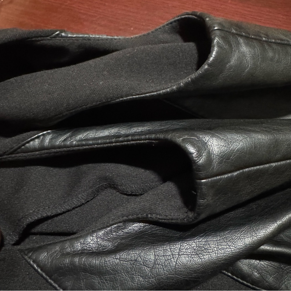 Lauren Ralph Lauren Faux Leather Trim Sheath Sleeveless Black Dress Sz - Picture 10 of 10